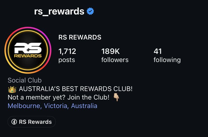 Instagram profile of @rs_rewards