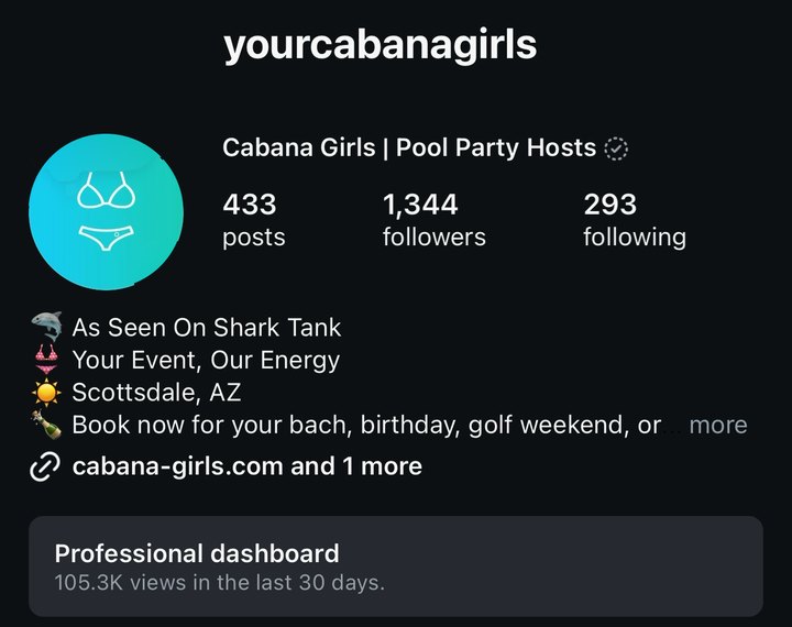 Instagram profile of @yourcabanagirls